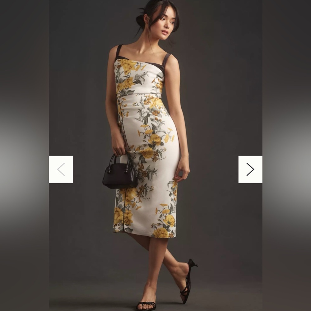 Anthropologie Maeve Sleeveless Square-Neck Column Midi Dress Size 00